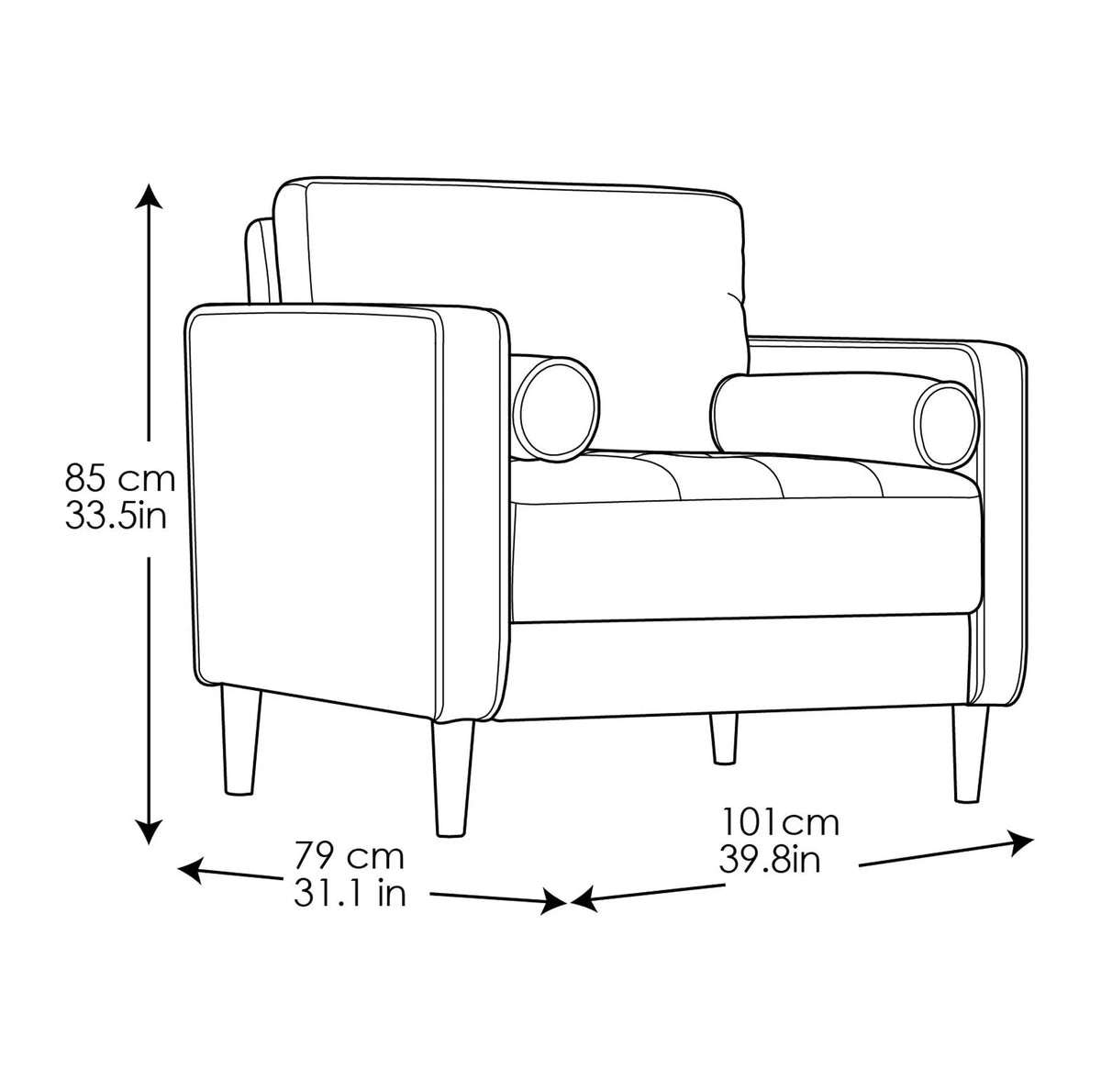 Navy Blue Fabric Lounge Chair O580763