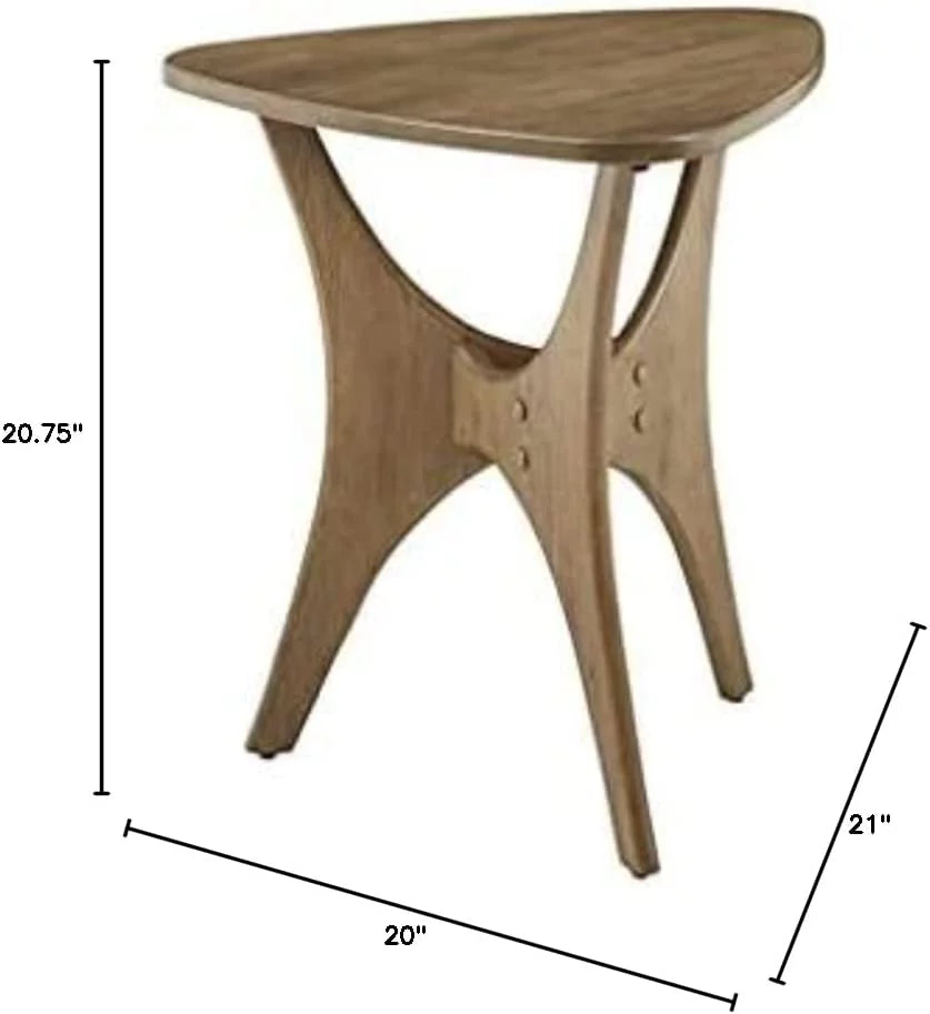 Light Brown Triangle Sofa Table with Solid Wood Legs D640954