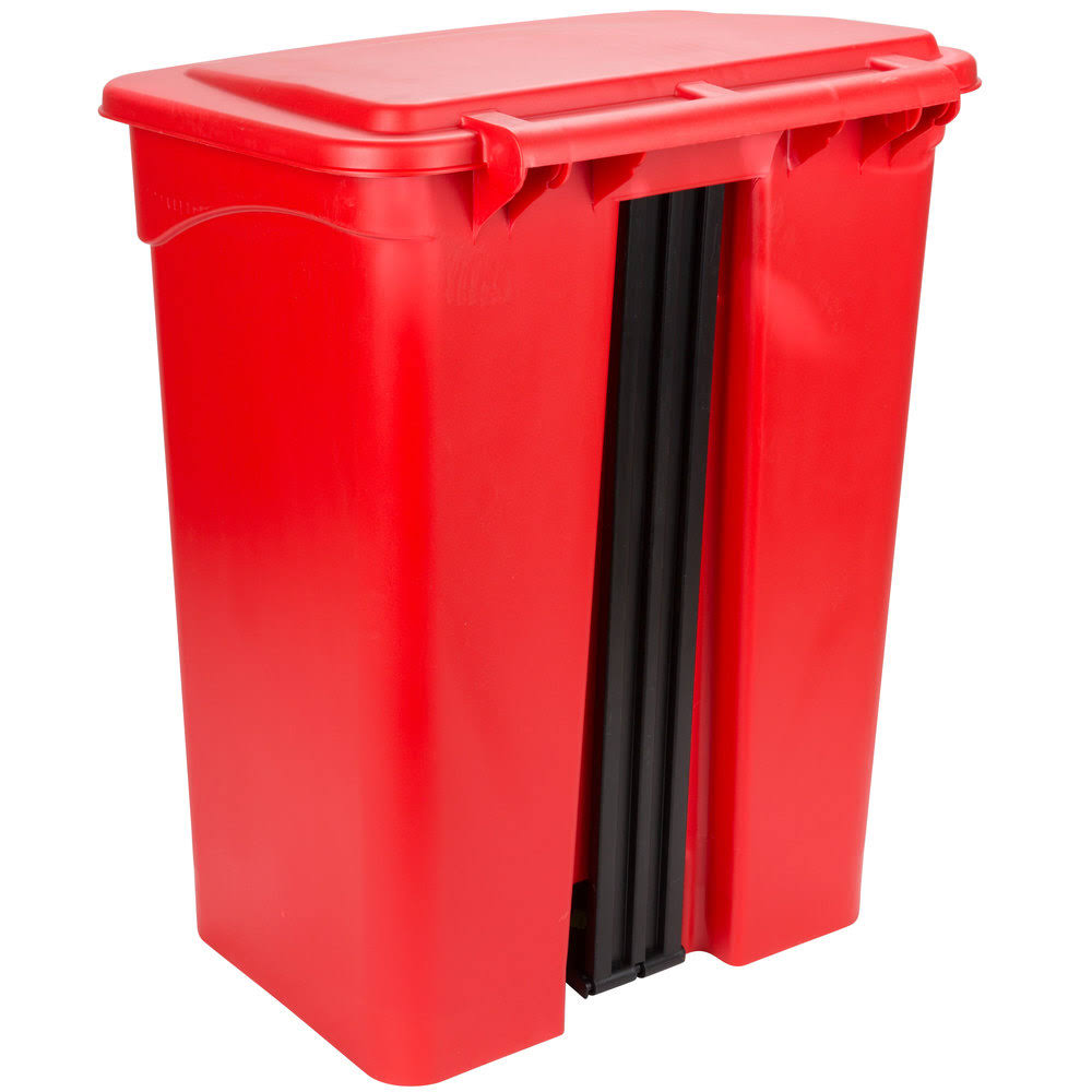 18 Gallon Red Step on Trash Can G734