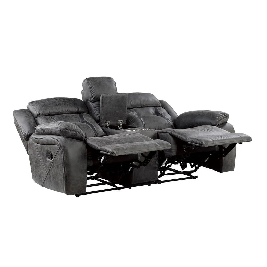 Gray Microfiber 2-Piece Reclining Sofa Set C882