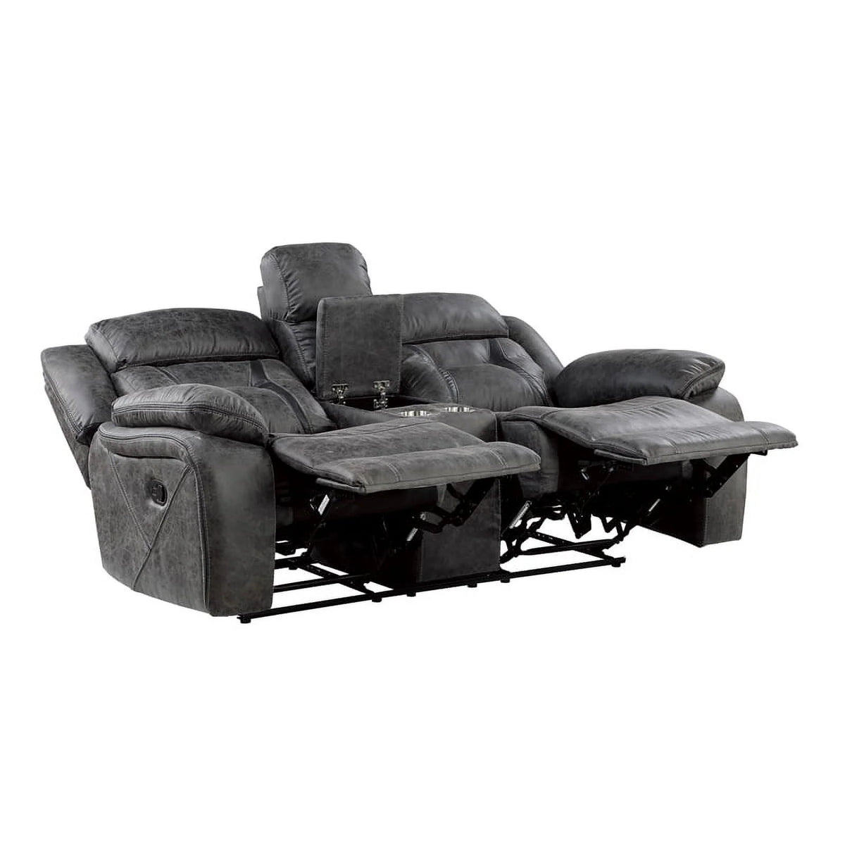 Gray Microfiber 2-Piece Reclining Sofa Set C882