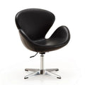 Raspberry Black & Polished Chrome Faux Leather Adjustable Swivel Chair O6235