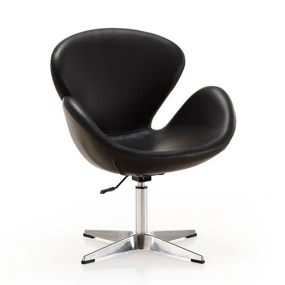 Raspberry Black & Polished Chrome Faux Leather Adjustable Swivel Chair O6235