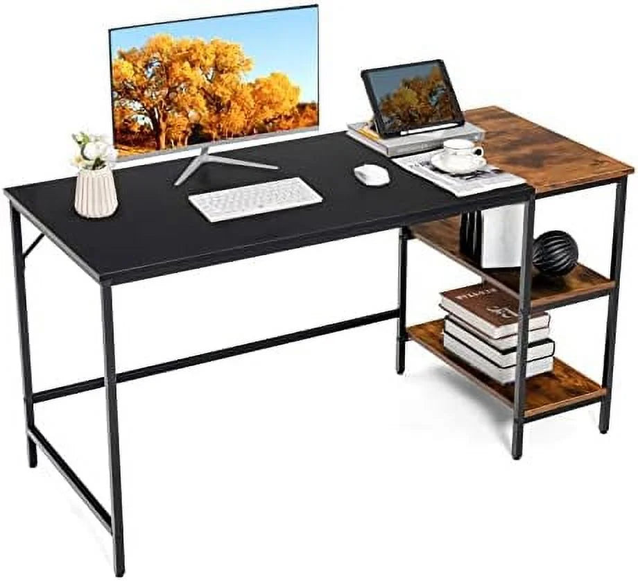 55” Computer Desk with 2-Tier Shelves R65261