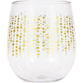 Pack of 6 Clear and Gold Stemless Wine Glasses B5742