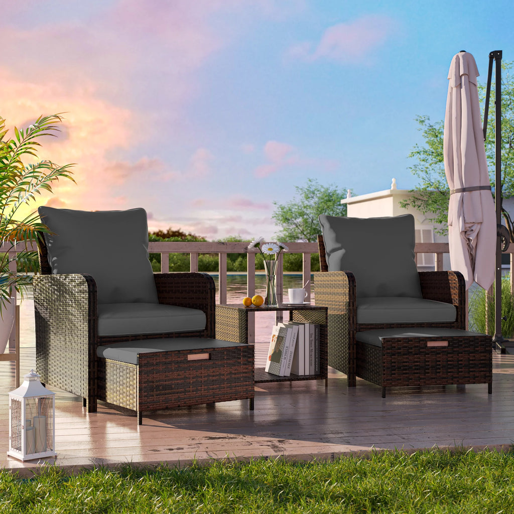 Khaki 5 Piece Patio Furniture Set O426