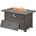 44" Propane Fire Pit Table with 2 Hidden Side Hooks, Dark Gray A368