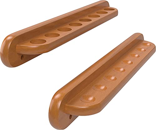 Solid Oak Wall Mounted Pool Cue Rack, Holds 8 Cues R4856
