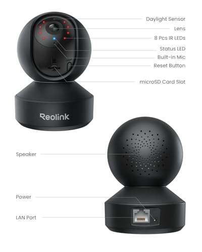 3K PT Wi-Fi Indoor Camera with Night Vision and Two-Way Audio J12975