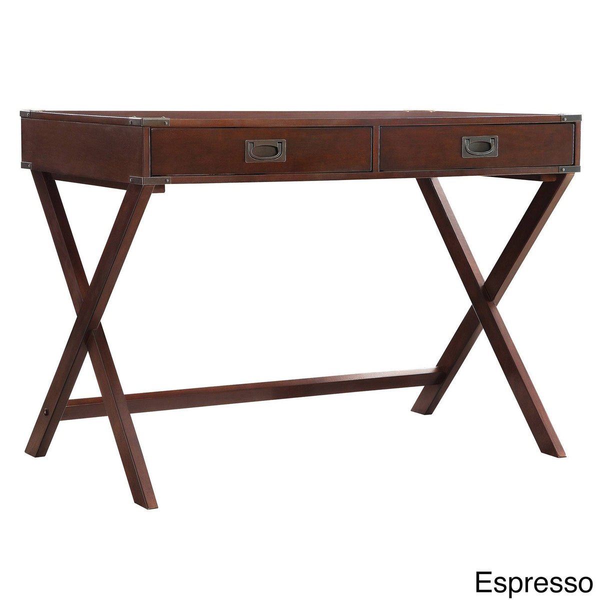 Espresso 2-Drawer Campaign Desk W885