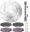 296mm 5 Lug 2 Rotors Ceramic Brake Pads Clips D22926
