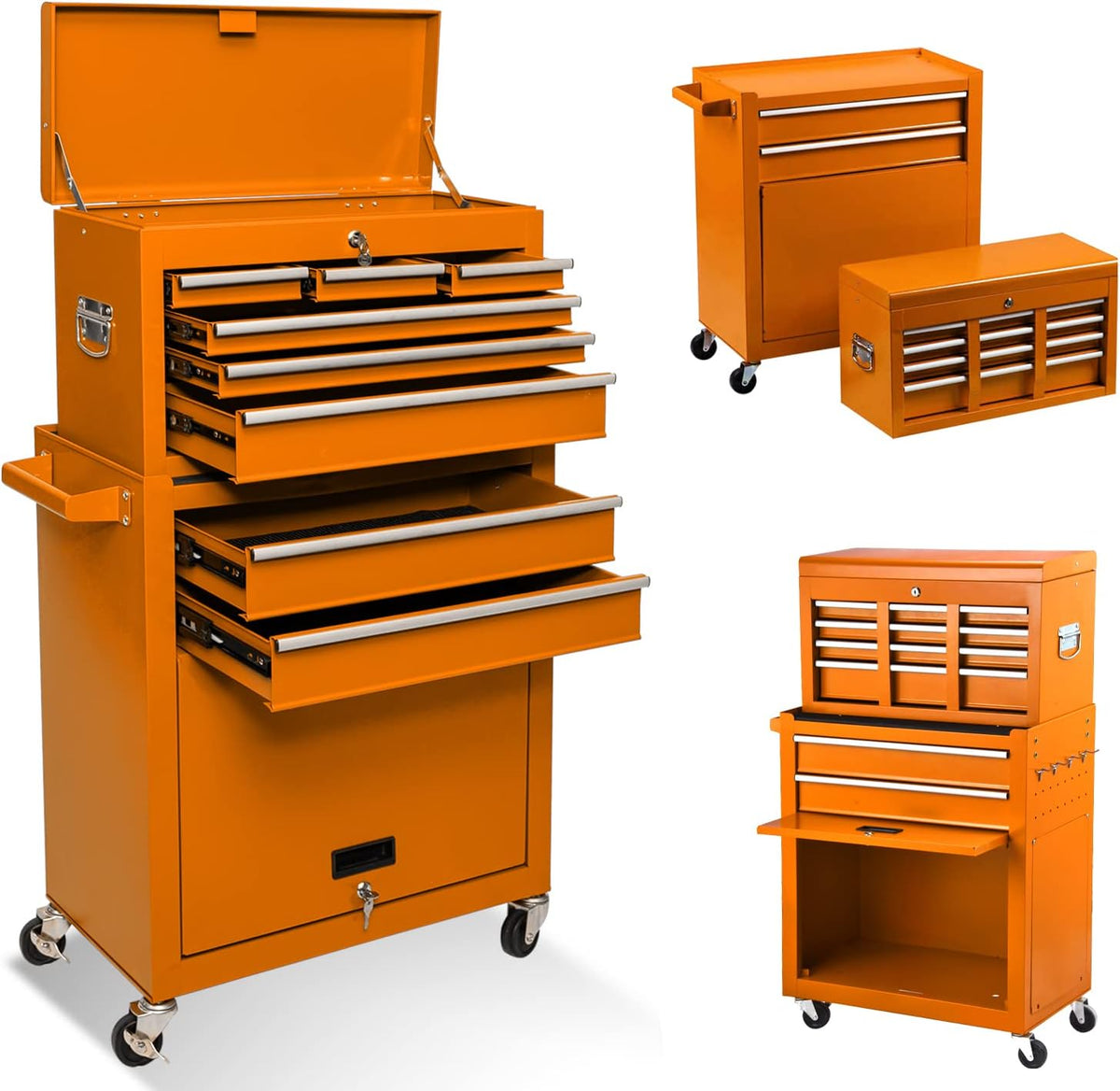 8 Drawer Rolling Tool Chest Storage Cabinet with Wheels V482529