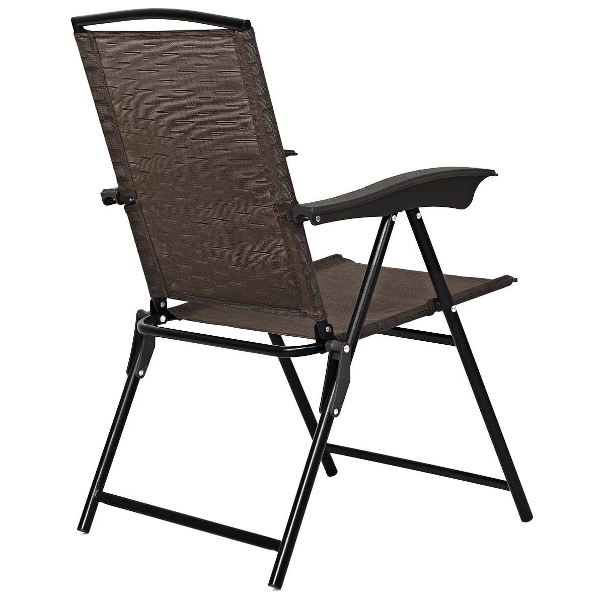 Set of 4 Folding Sling Chairs Steel Armrest J96810