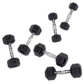 60 lbs. Rubber Hex Dumbbell Set A618