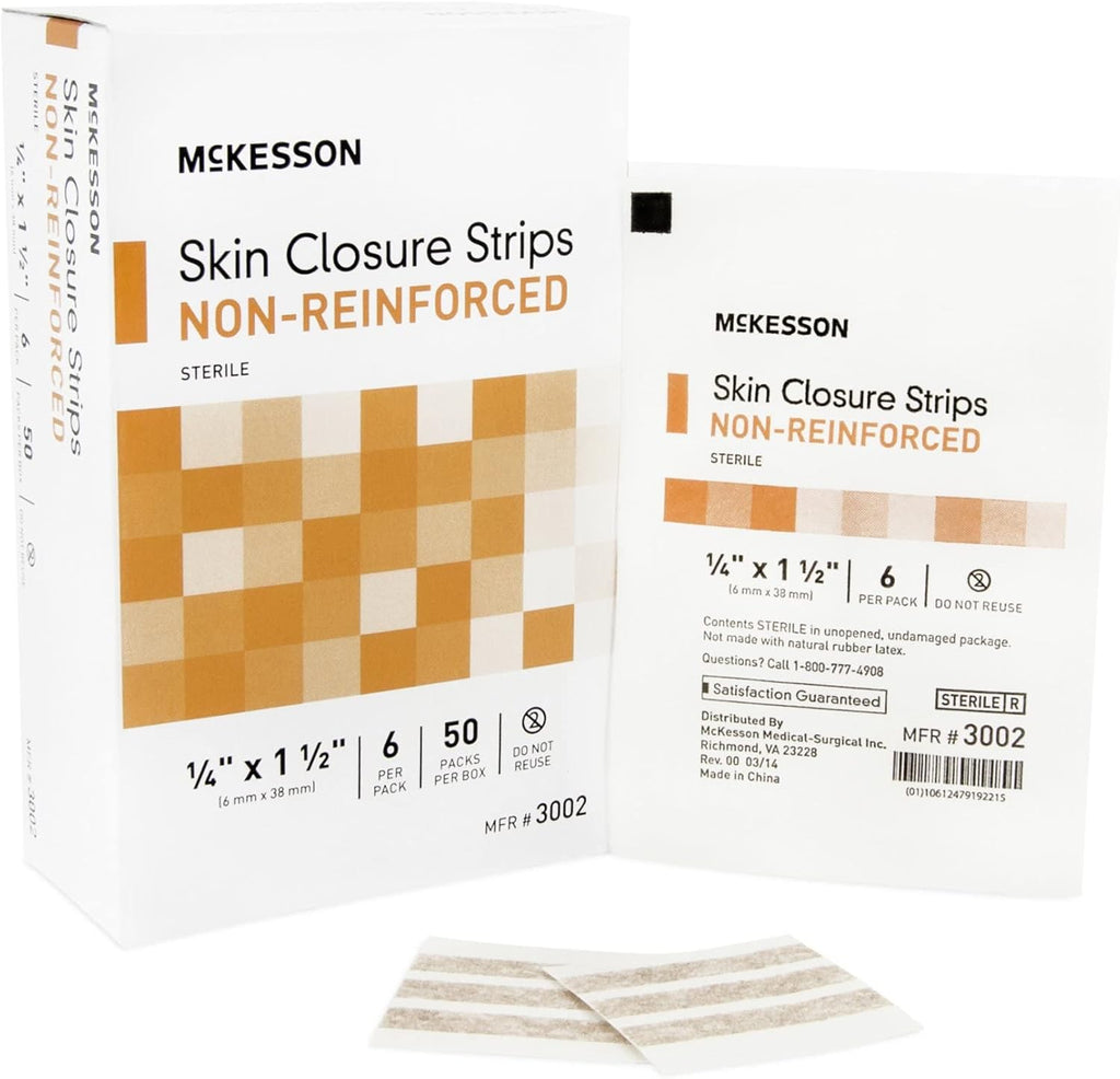 Skin Closure Adhesive Strips, 1/4 in x 1 1/2 in, 300 Count Pack of 2 E7120