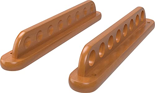 Solid Oak Wall Mounted Pool Cue Rack, Holds 8 Cues R4856