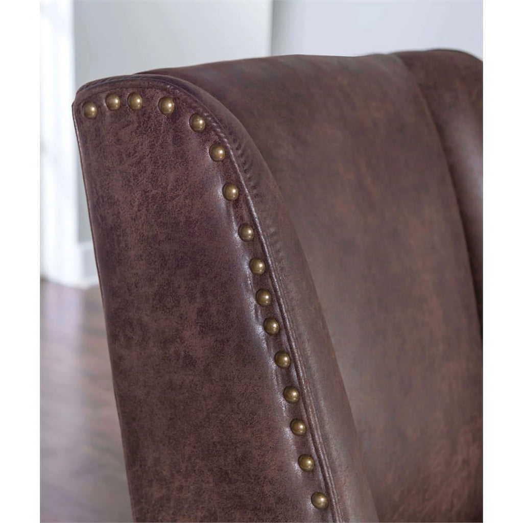 Wood Upholstered Office Chair in Brown T3691