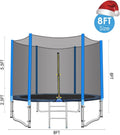 8FT Round Trampoline with Safety Enclosure Net and Ladder P19741