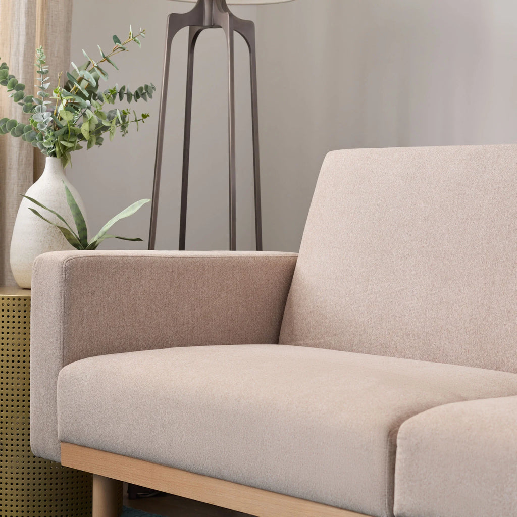 Light Gray Upholstered Wood Base Futon U62924