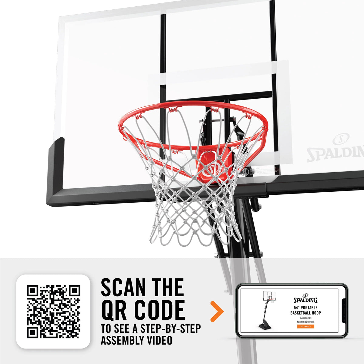 54 In. Shatter-proof Polycarbonate Portable Basketball Hoop V313