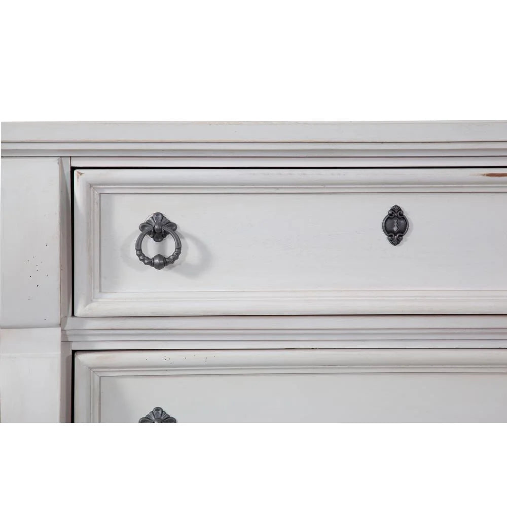Antique White Dresser and Mirror X594