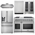 48 Gas Range, Range Hood, Refrigerator with Water and Ice Dispenser, Dishwasher & Wine Cooler N63485