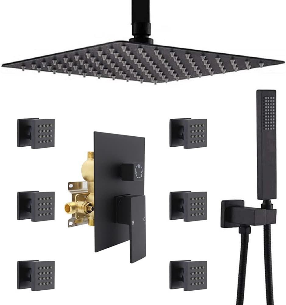 12 Inch Brushed Nickel Rain Shower System with Handheld Shower L759