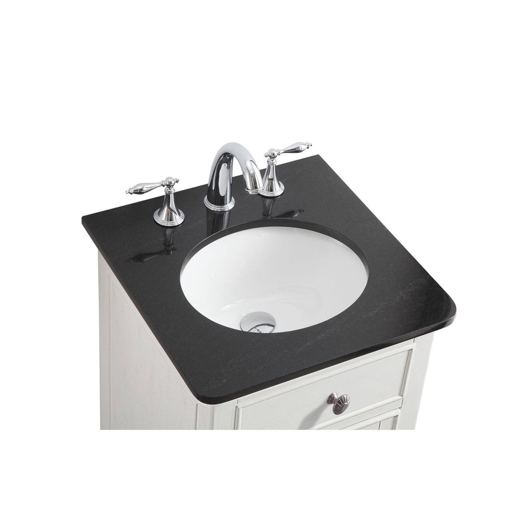 Grey 18 inch Bathroom Vanity Cabinet Set with Granite Top T2343