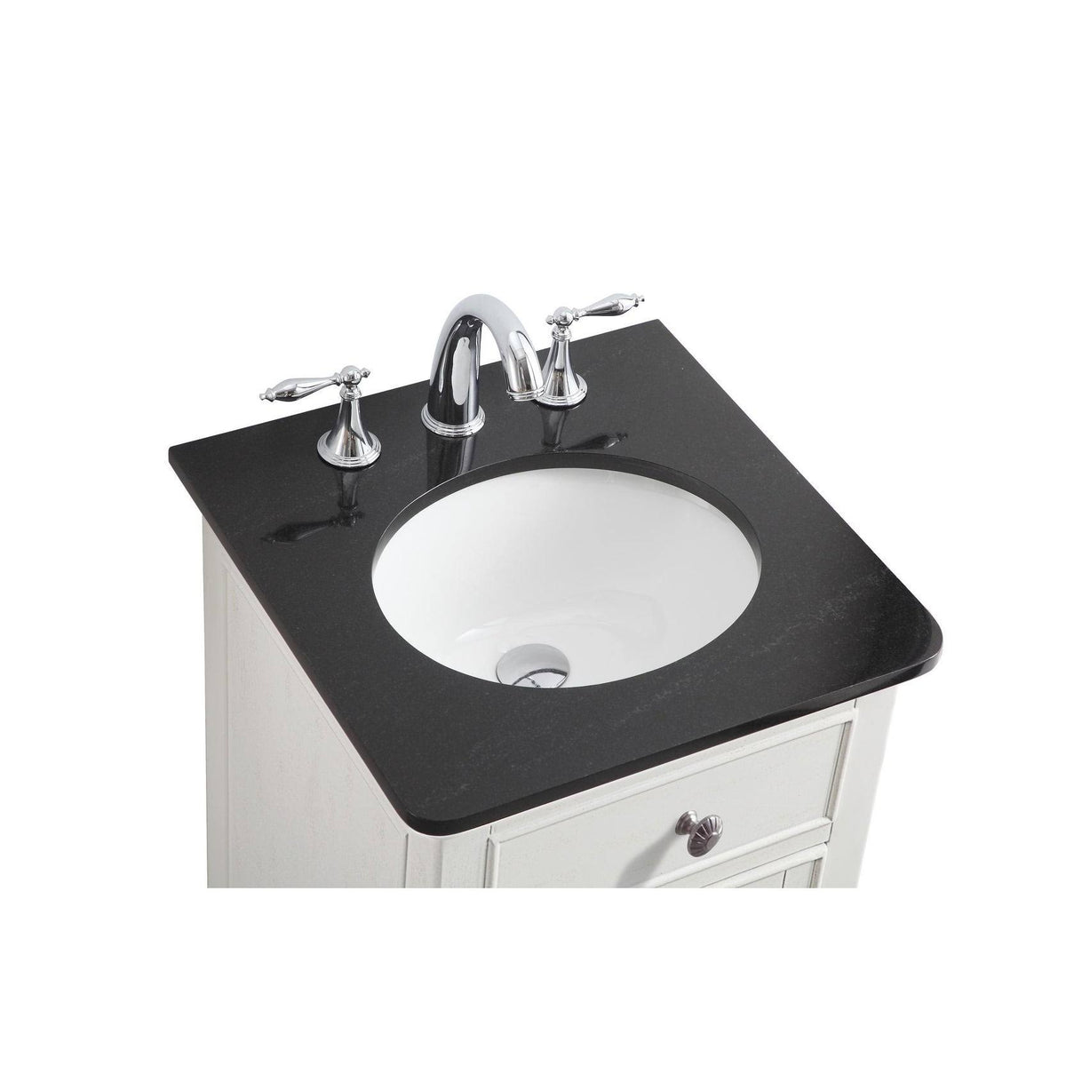 Grey 18 inch Bathroom Vanity Cabinet Set with Granite Top T2343