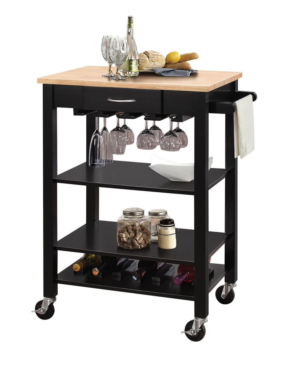 Kitchen Cart Natural & Black C2072