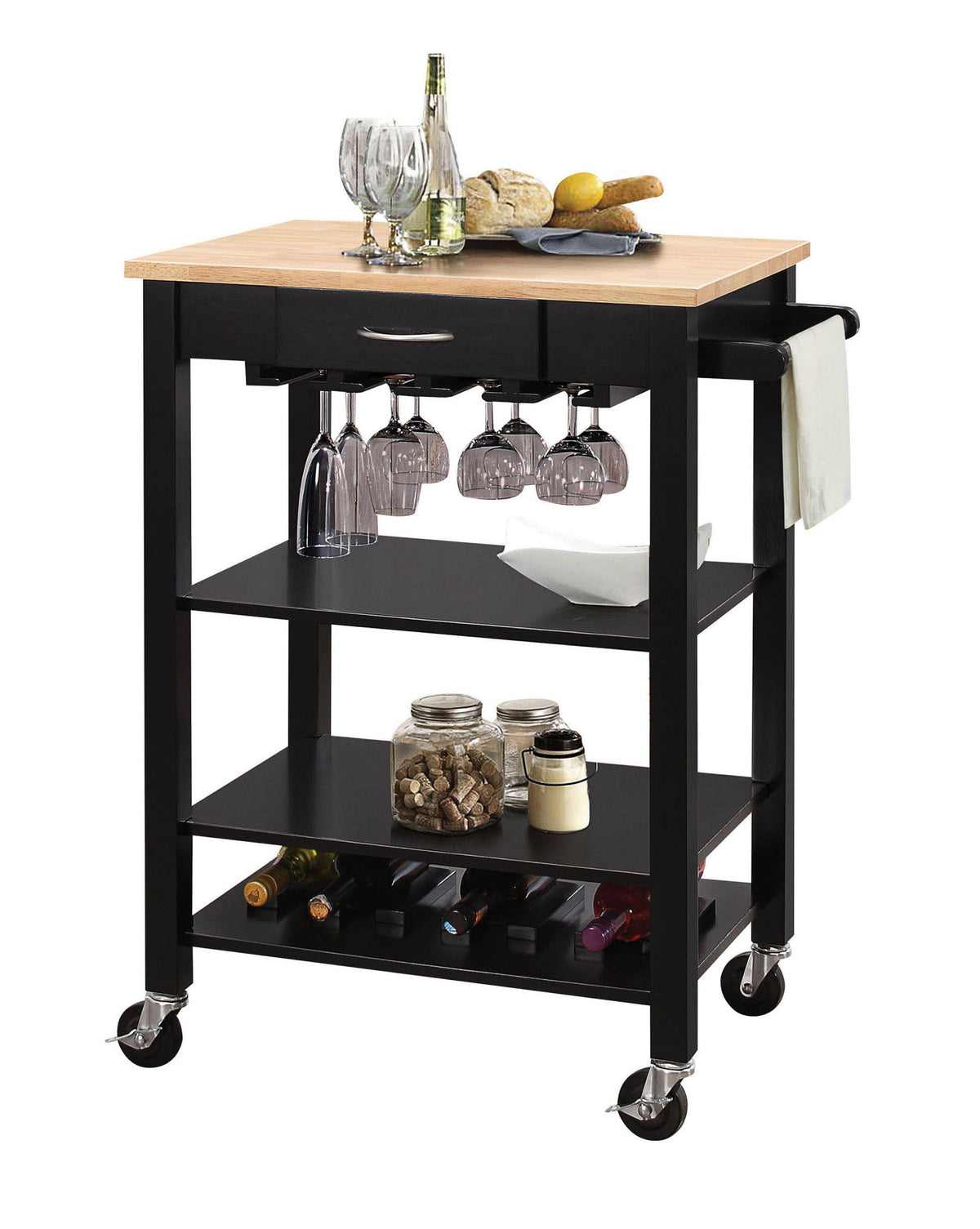 Kitchen Cart Natural & Black C2072