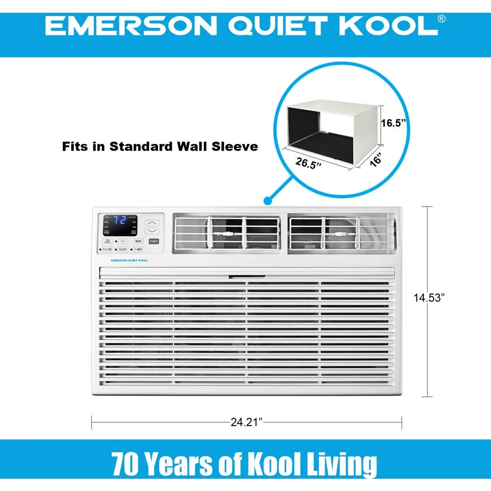 10,000 BTU 230-Volt Through-the-Wall Air Conditioner with Heater, White F60529