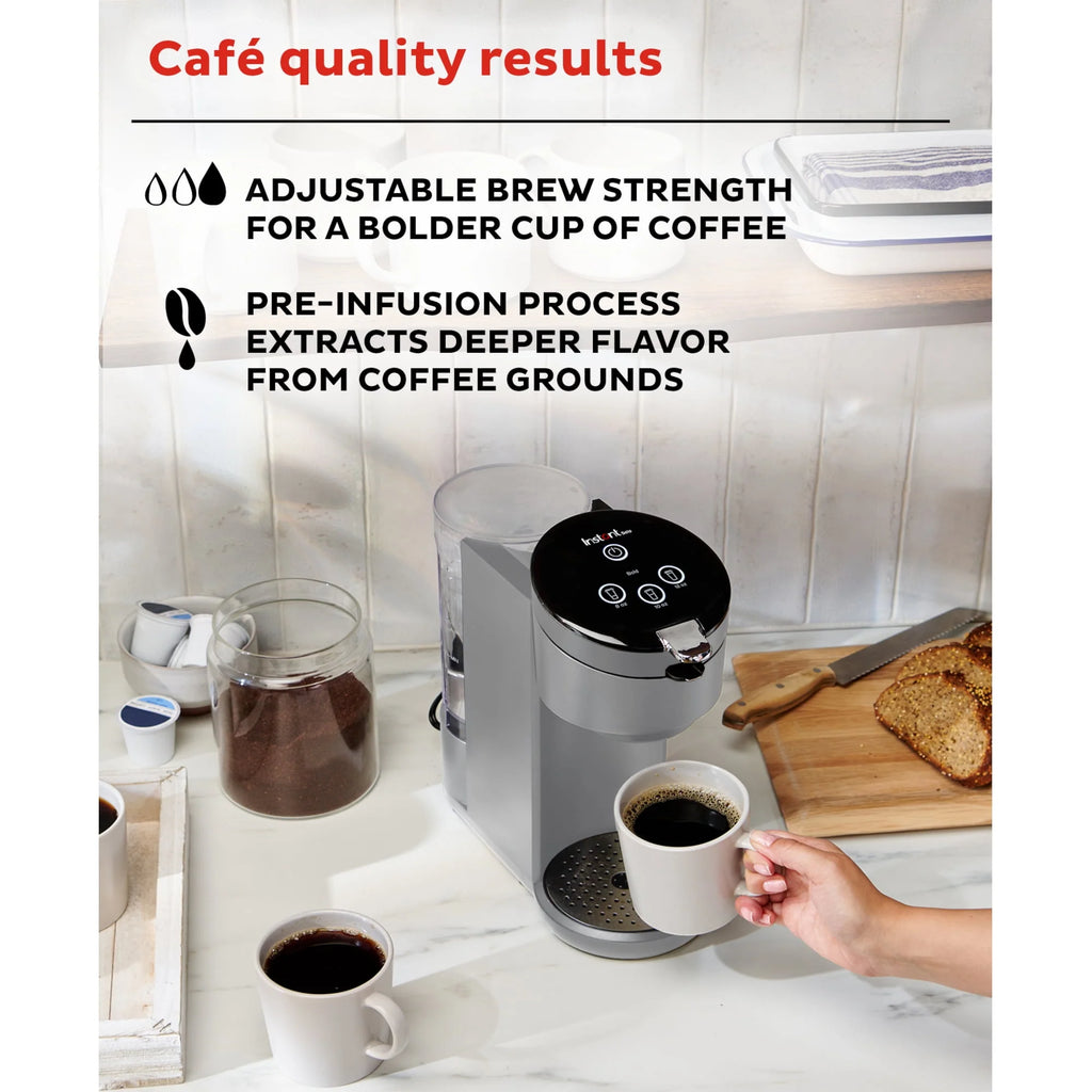 2-in-1 Single Serve Coffee Maker with 3 Brew Sizes, Maroon Red Z6278