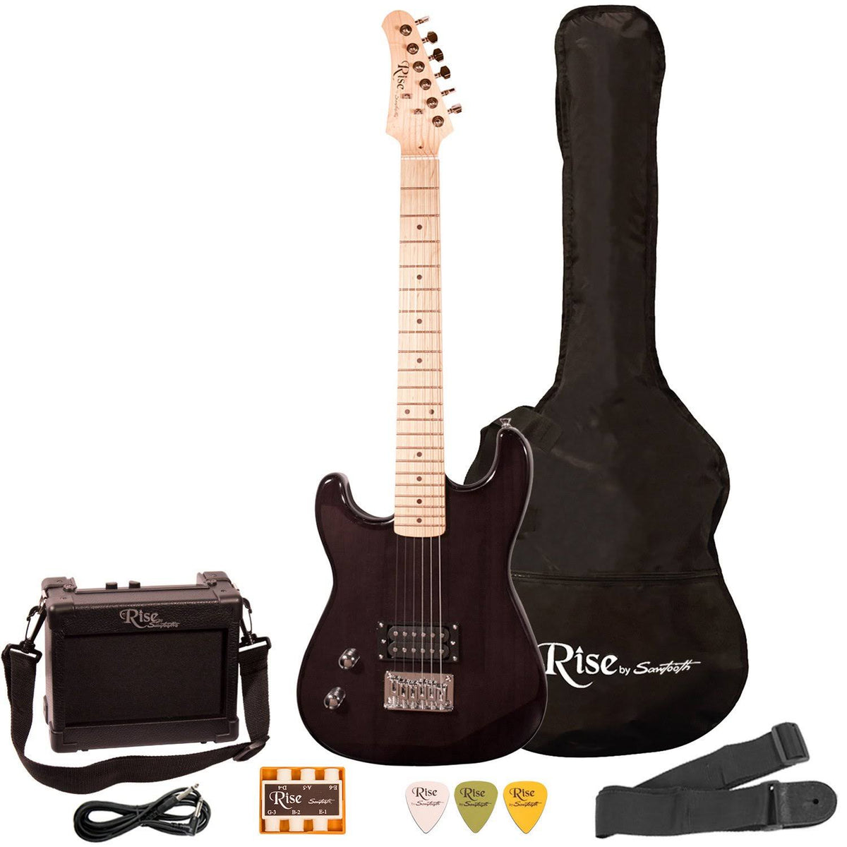 Left-Handed Full-Size Black Electric Guitar Kit K15626