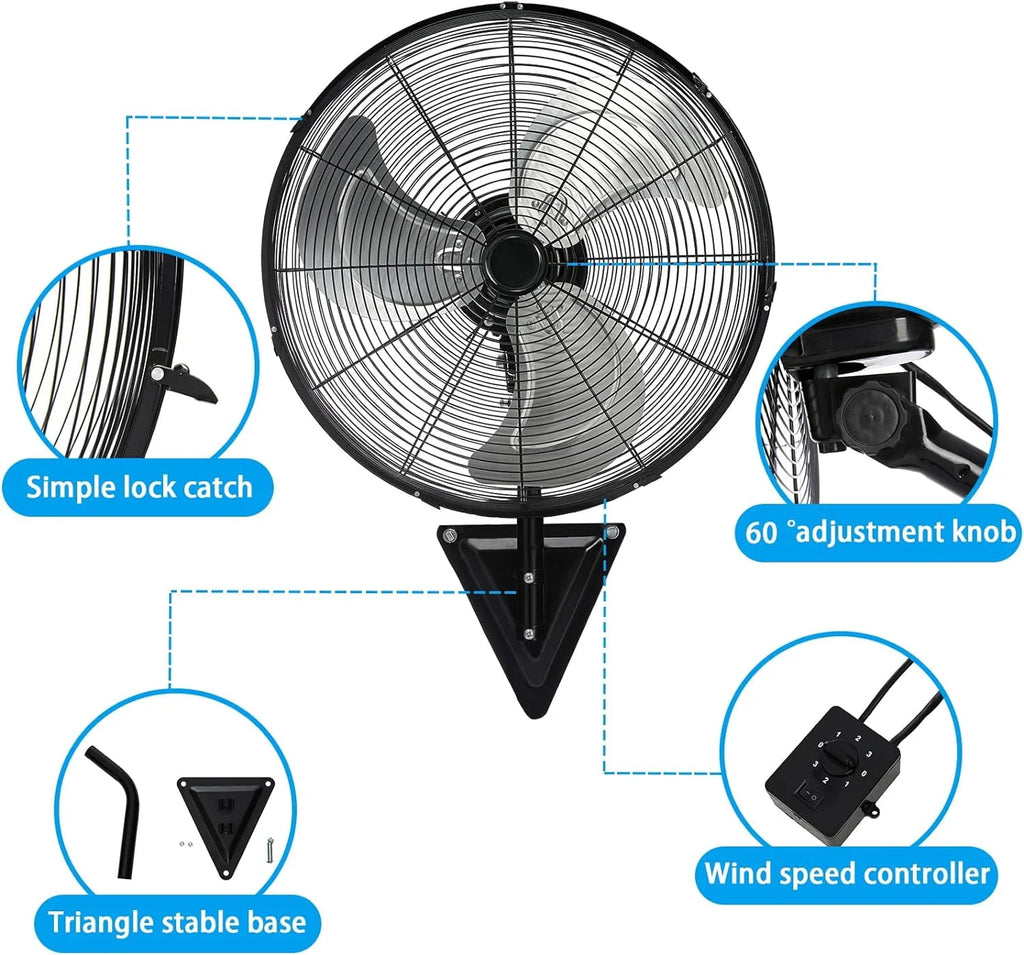 20 Inch 3-Speed High Velocity Wall Mount Fan P752030