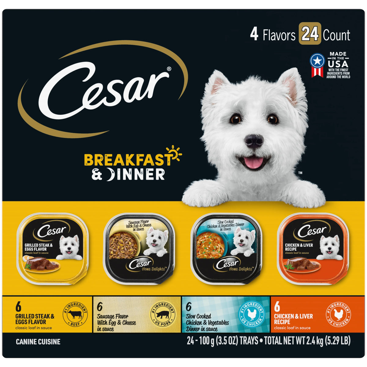 Breakfast & Dinner Variety Pack 24 Pack 3.5 oz Trays L34040
