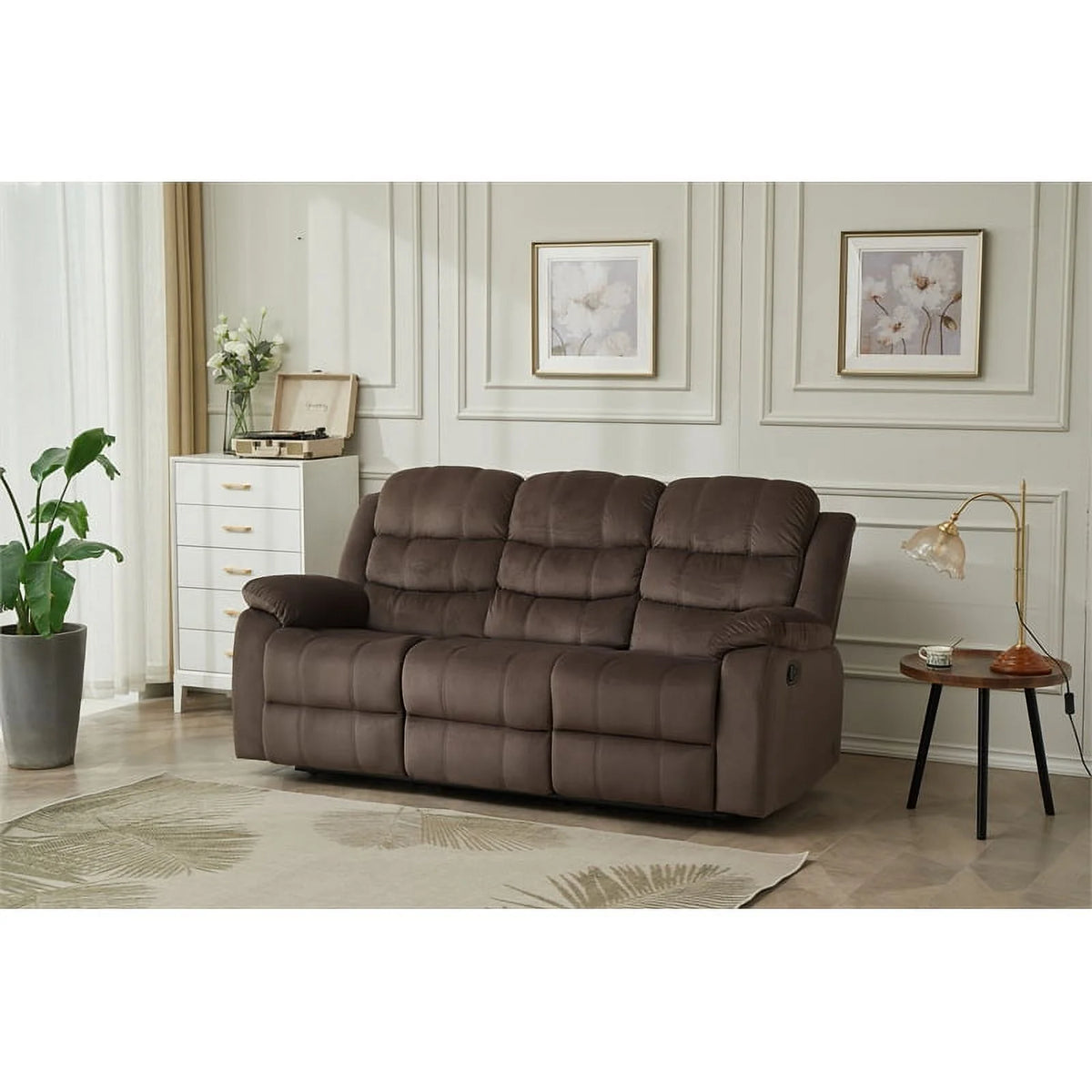 Brown Microfiber Sofa B8235