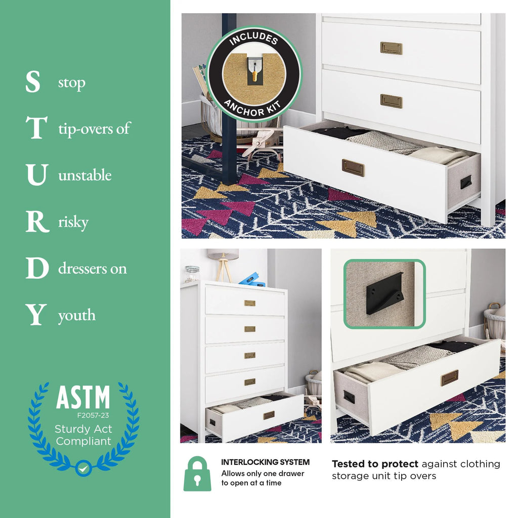 White 6 Drawer Kids' Dresser L605239