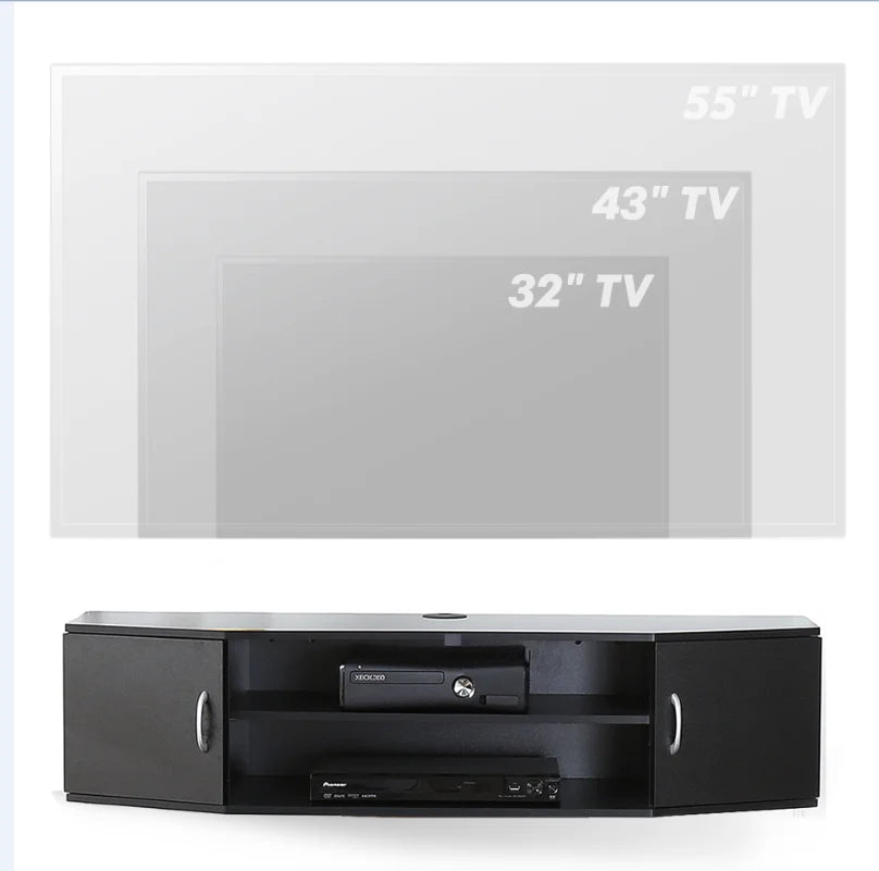 Black Wall Mounted Floating TV Stand C213