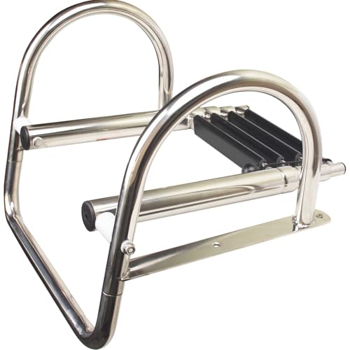 Heavy-Duty Stainless Steel Pontoon Boat Ladder with Handrails B734