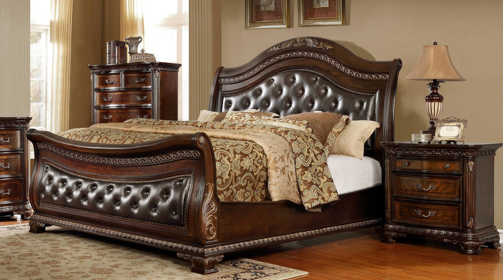 Cherry Cal King 5P Bedroom Set with Chest F605050