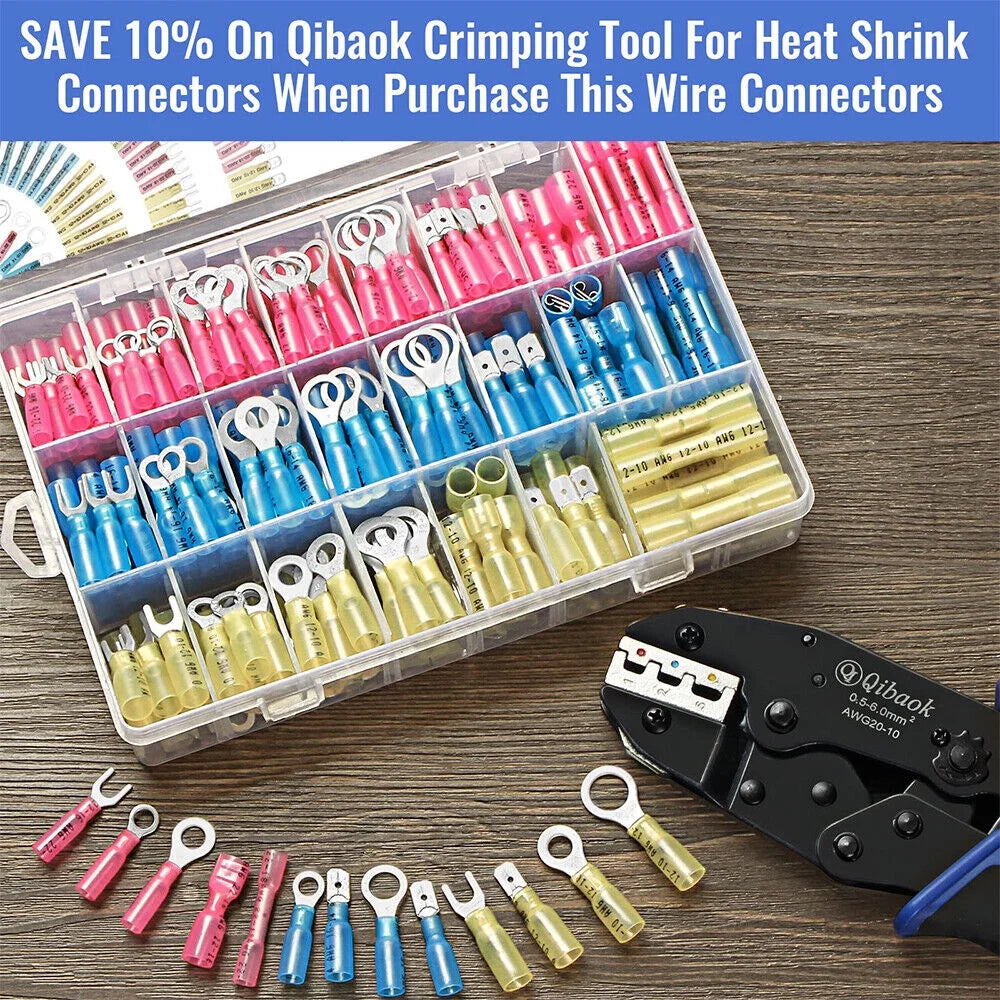 250x Heat Shrink Wire Connectors Crimp Terminals Kit U723774