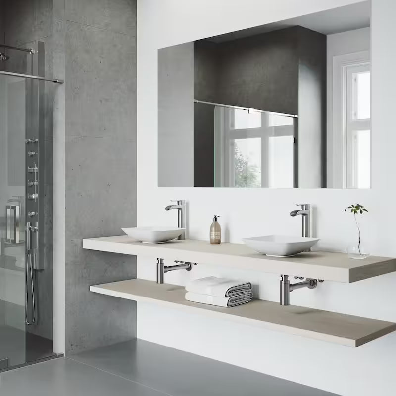Single Handle Vessel Faucet in Brushed Nickel E60055