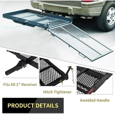 500lbs Hitch Mounted Cargo Carrier with Loading Ramp M872923