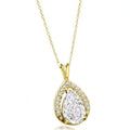 Lab-made Pear Cut Pendant in 14K Yellow Gold P3101