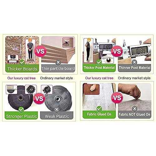 71 in. Cat Tree House with Sisal Scratching Board E980946