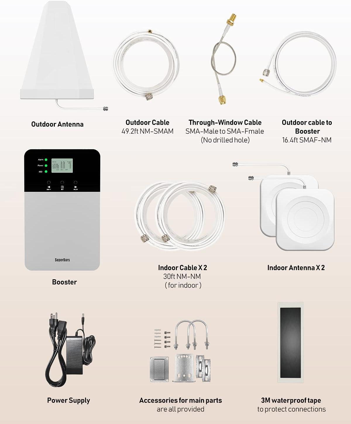 Cell Phone Booster for Home with 2 Indoor Antennas P9346