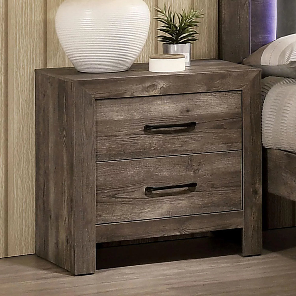 Natural Tone Wood King Bedroom Set 5pcs B83669