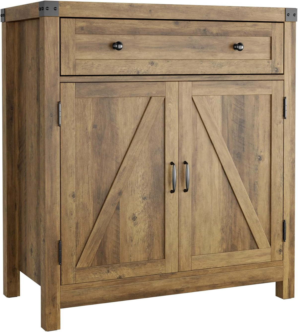 Gray Wood Storage Cabinet with Drawer and Shelf P618043