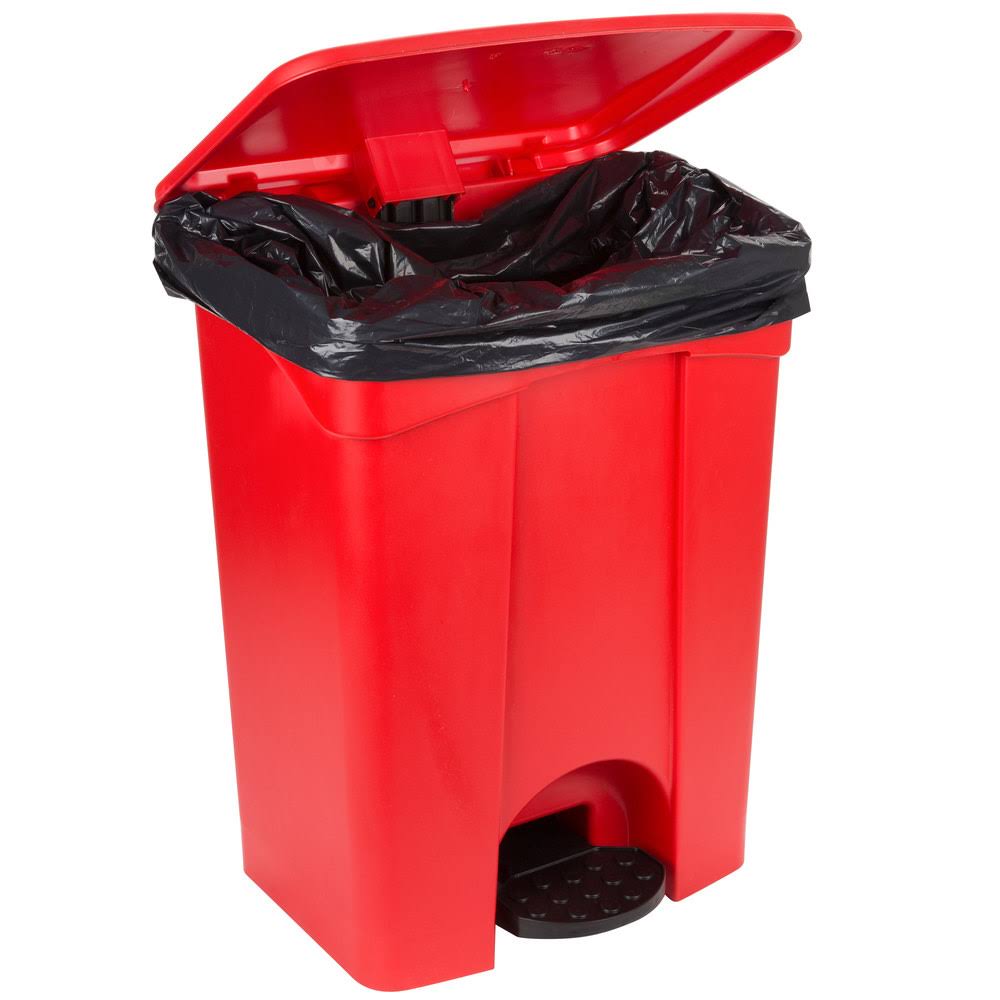 18 Gallon Red Step on Trash Can G734